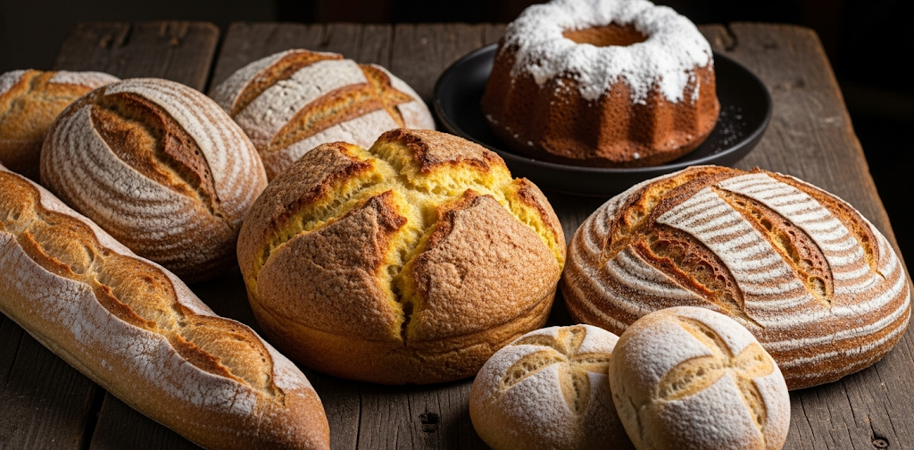 Foto de vários tipos de pães
